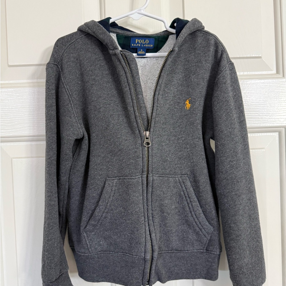 Polo by Ralph Lauren Charcoal Kids Zip-Up Fleece Hoodie